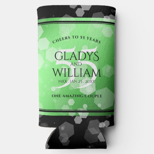 Elegant 55. Emerald Wedding Jubiläum Selters Dosenkühler (Rückseite)