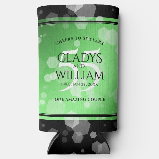 Elegant 55. Emerald Wedding Jubiläum Selters Dosenkühler (Vorderseite)