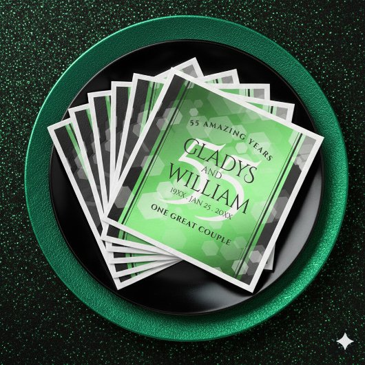Elegant 55. Emerald Wedding Jubiläum Serviette