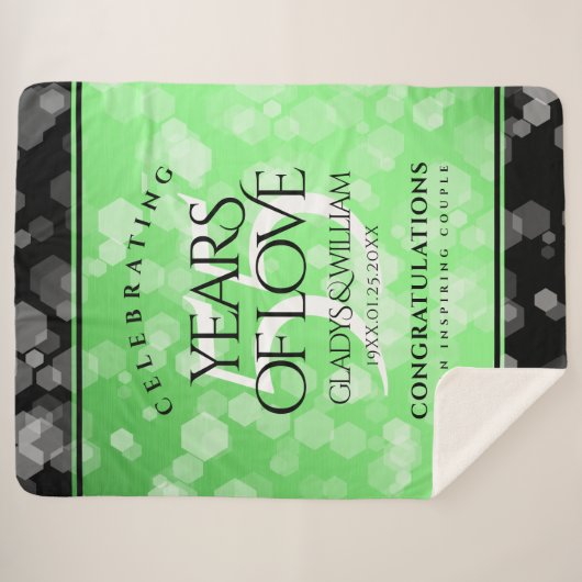 Elegant 55. Emerald Wedding Jubiläum Sherpadecke (Vorderseite (Horizontal))