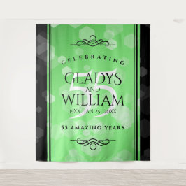 Elegant 55. Emerald Wedding Jubiläum Wandteppich