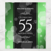 Elegant 55. Emerald Wedding Jubiläum Weinetikett (Einzelnes Label)