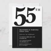 Elegant 55. Geburtstag Einladungen Chic Simple (Vorderseite)