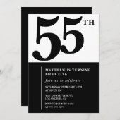 Elegant 55. Geburtstag Einladungen Chic Simple (Vorne/Hinten)