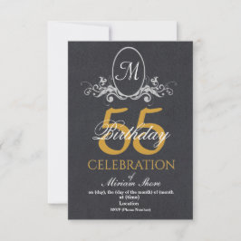 Elegant 55. Geburtstagsparty Textured Invite Einladung