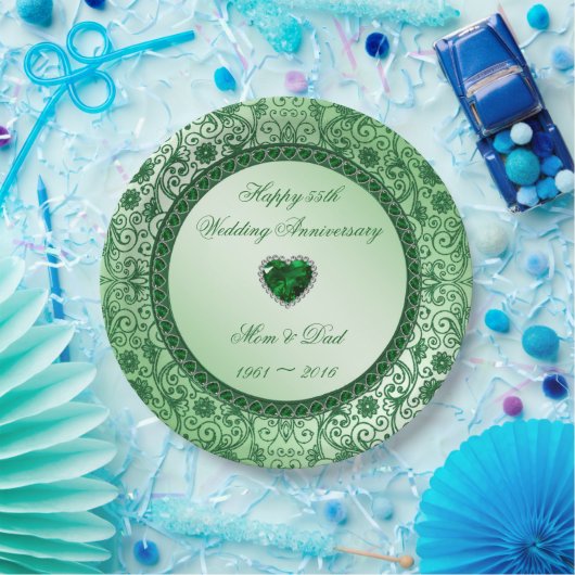 Elegant 55. Hochzeitspapier Pappteller (Party)