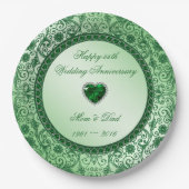 Elegant 55. Hochzeitspapier Pappteller (Vorderseite)