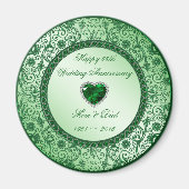 Elegant 55. Hochzeitstag Runde Magnet (Vorne)