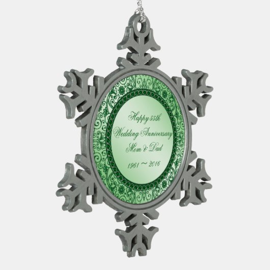 Elegant 55 Hochzeitstag Snowflake Ornament (Links)