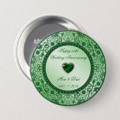 Elegant 55. Jahrestag der Hochzeit Button (Vorne & Hinten)