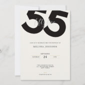 Elegant 55th Birthday Invitation - Minimal Style Einladung (Vorderseite)