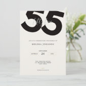 Elegant 55th Birthday Invitation - Minimal Style Einladung (Stehend Vorderseite)