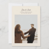 Elegant 5 Foto Collage Script kalligraphische Hoch Save The Date (Vorderseite)