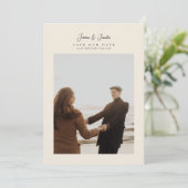 Elegant 5 Foto Collage Script kalligraphische Hoch Save The Date (Stehend Vorderseite)