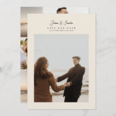 Elegant 5 Foto Collage Script kalligraphische Hoch Save The Date (Vorne/Hinten)