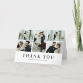 Elegant 5 Foto Hochzeit Dankeskarte (Vorderseite)