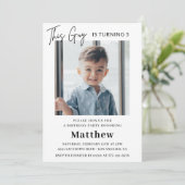 Elegant 5. Geburtstag Einladungen Boy Foto (Stehend Vorderseite)