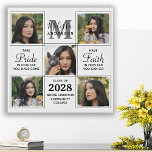 Elegant 5 Photo Collage Personalized Graduation Künstlicher Leinwanddruck<br><div class="desc">Celebrate your graduate with these modern and elegant photo collage graduation canvas print. Customize with 5 of your favorite senior or college photos, and personalize with monogram initial, name, graduating year, high school or college name. Inspirational quote: "Take Pride in how far you have come, Have Faith in how far...</div>