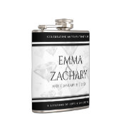 Elegant 60. 75. Diamond Wedding Jubiläum Flachmann (Rechts)