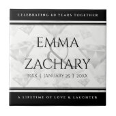 Elegant 60. 75. Diamond Wedding Jubiläum Fliese (Vorderseite)