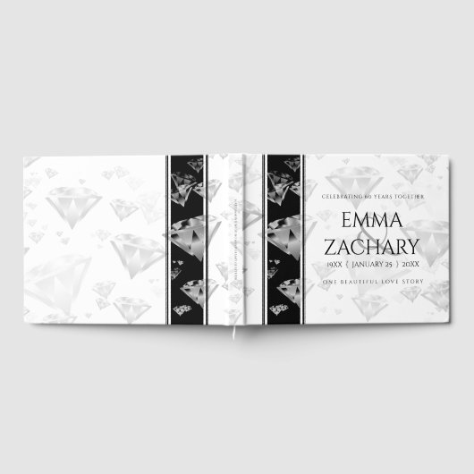 Elegant 60. 75. Diamond Wedding Jubiläum Gästebuch (Voll)