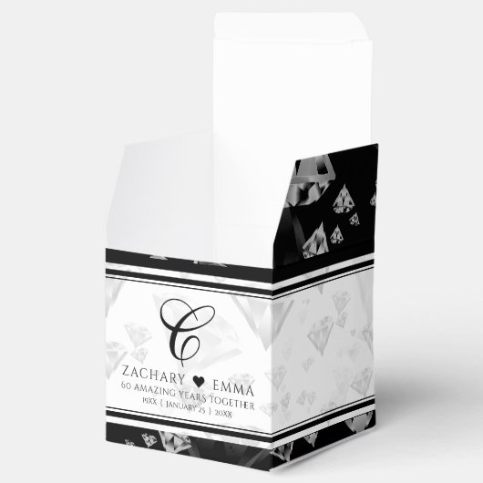 Elegant 60. 75. Diamond Wedding Jubiläum Geschenkschachtel (Geöffnet)