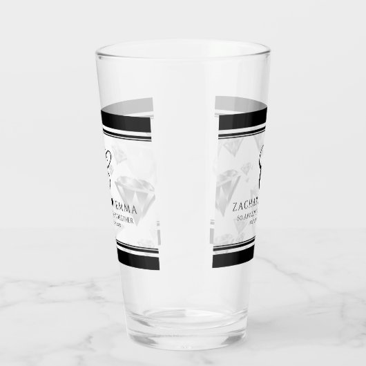 Elegant 60. 75. Diamond Wedding Jubiläum Glas (Rechts)