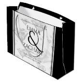 Elegant 60. 75. Diamond Wedding Jubiläum Große Geschenktüte (Rückseite Schrägansicht)