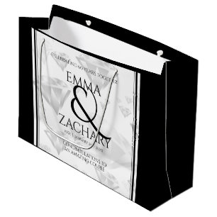 Elegant 60. 75. Diamond Wedding Jubiläum Große Geschenktüte