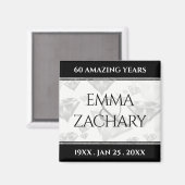 Elegant 60. 75. Diamond Wedding Jubiläum Magnet (Vorderseite/Rückseite)