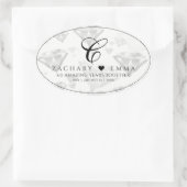 Elegant 60. 75. Diamond Wedding Jubiläum Ovaler Aufkleber (Tasche)