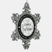 Elegant 60. 75. Diamond Wedding Jubiläum Schneeflocken Zinn-Ornament (Links)