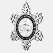 Elegant 60. 75. Diamond Wedding Jubiläum Schneeflocken Zinn-Ornament (Rechts)