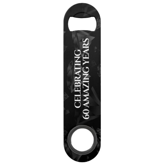 Elegant 60. 75. Diamond Wedding Jubiläum Speed Flaschenöffner (Rückseite)