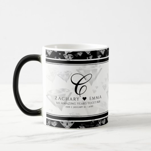 Elegant 60. 75. Diamond Wedding Jubiläum Verwandlungstasse (Links)