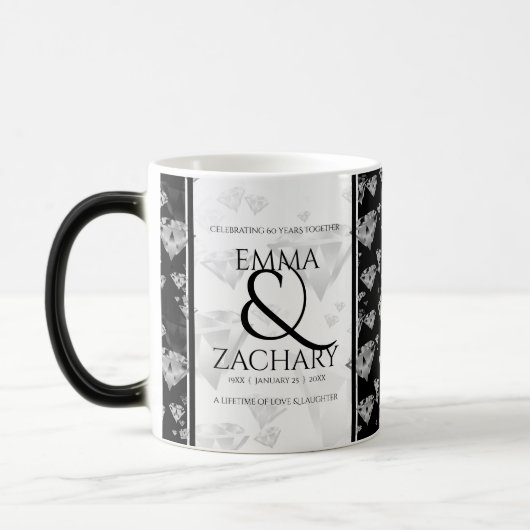Elegant 60. 75. Diamond Wedding Jubiläum Verwandlungstasse (Links)