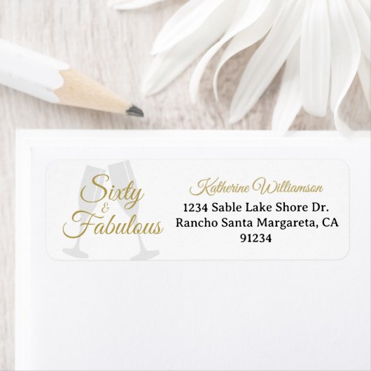 Elegant 60 and Fabulous Birthday Party White Gold (Insitu)