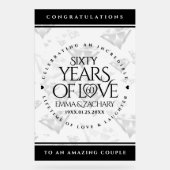 Elegant 60. Diamond Wedding Jubiläum Acrylschild (Vorderseite)