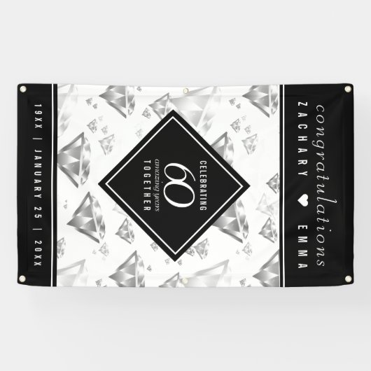 Elegant 60. Diamond Wedding Jubiläum Banner (Horizontal)
