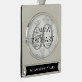 Elegant 60. Diamond Wedding Jubiläum Banner-Ornament Silber (Rechts)