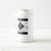 Elegant 60. Diamond Wedding Jubiläum Bierglas (Vorderseite Links)