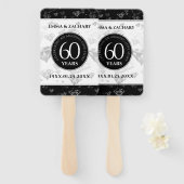 Elegant 60. Diamond Wedding Jubiläum Fächer (Vorne und Hinten)
