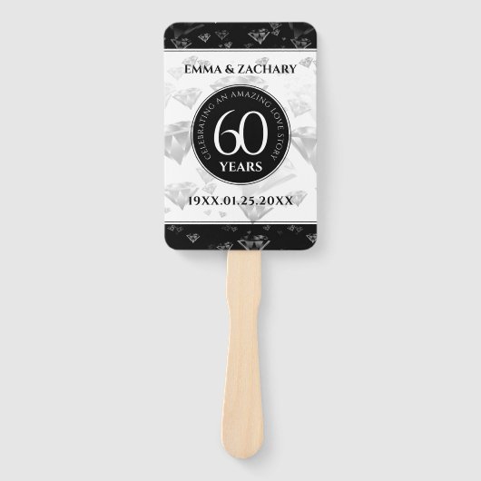 Elegant 60. Diamond Wedding Jubiläum Fächer (Vorderseite)