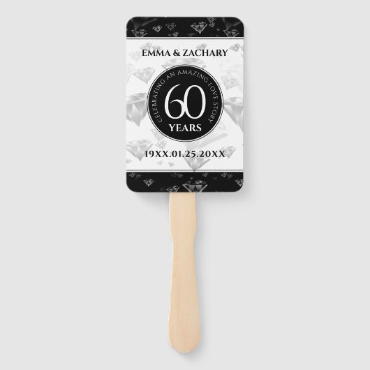 Elegant 60. Diamond Wedding Jubiläum Fächer (Rückseite)