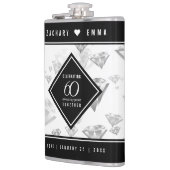 Elegant 60. Diamond Wedding Jubiläum Flachmann (Links)