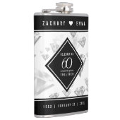 Elegant 60. Diamond Wedding Jubiläum Flachmann (Rechts)