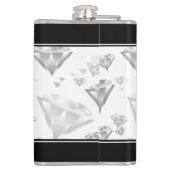 Elegant 60. Diamond Wedding Jubiläum Flachmann (Rückseite)