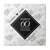 Elegant 60. Diamond Wedding Jubiläum Fliese (Vorderseite)