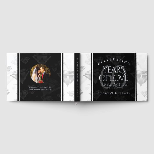 Elegant 60. Diamond Wedding Jubiläum Gästebuch (Voll)