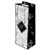 Elegant 60. Diamond Wedding Jubiläum Geschenktüte Für Weinflaschen (Rückseite Schrägansicht)